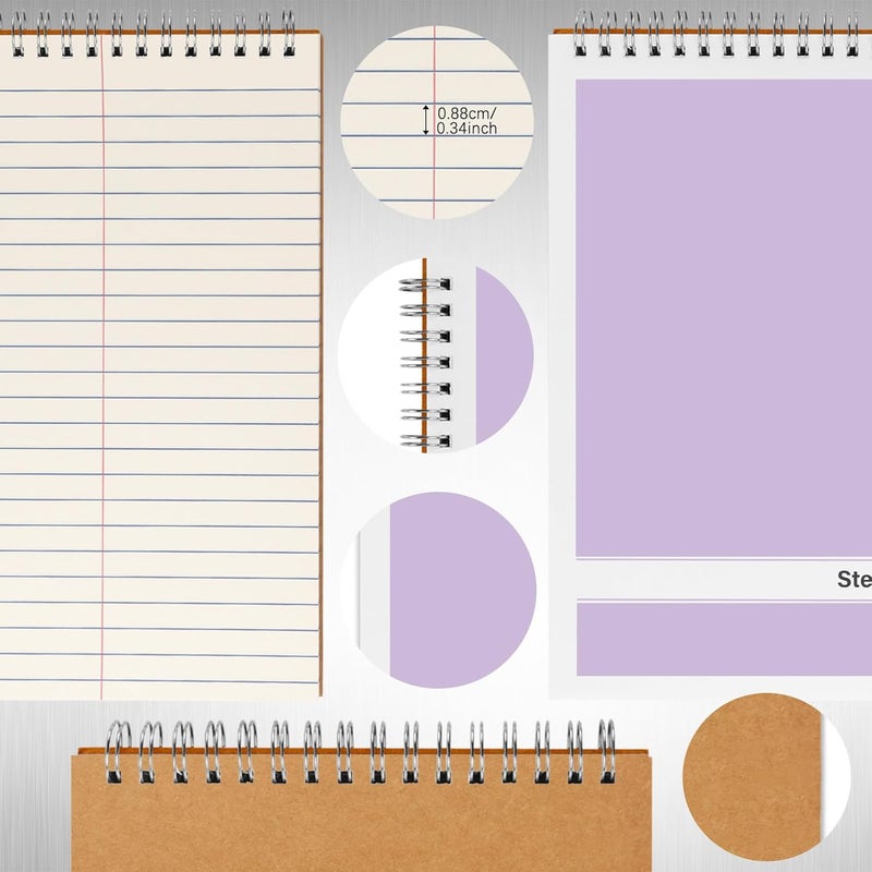 Duxesuk Steno Pads – 6x9 Inches 80 Sheets Steno Notebooks for Writing Notes in School, University, College & Office (2PCS Purple) - Image 2